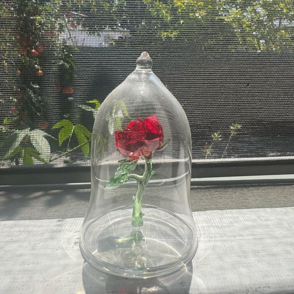 Swarovski Red Rose Glass Art